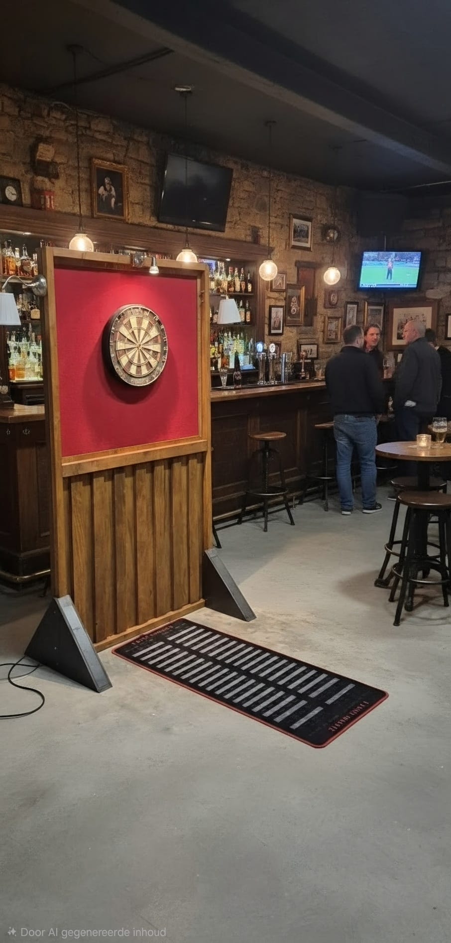 Dartbaan met metalen darts